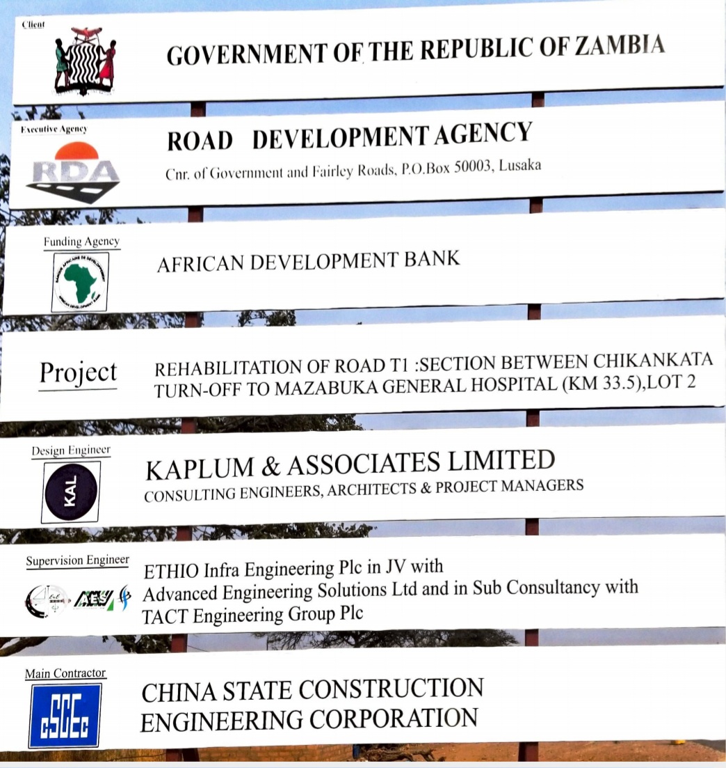 Construction Supervision of the Rehabilitation of Kafue–Mazabuka Road (T1), Lot 2 — supporting documentation 1