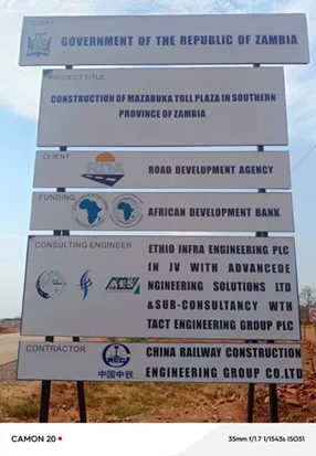 Design and Construction Supervision of the Toll Plaza in Mazabuka — supporting documentation 1